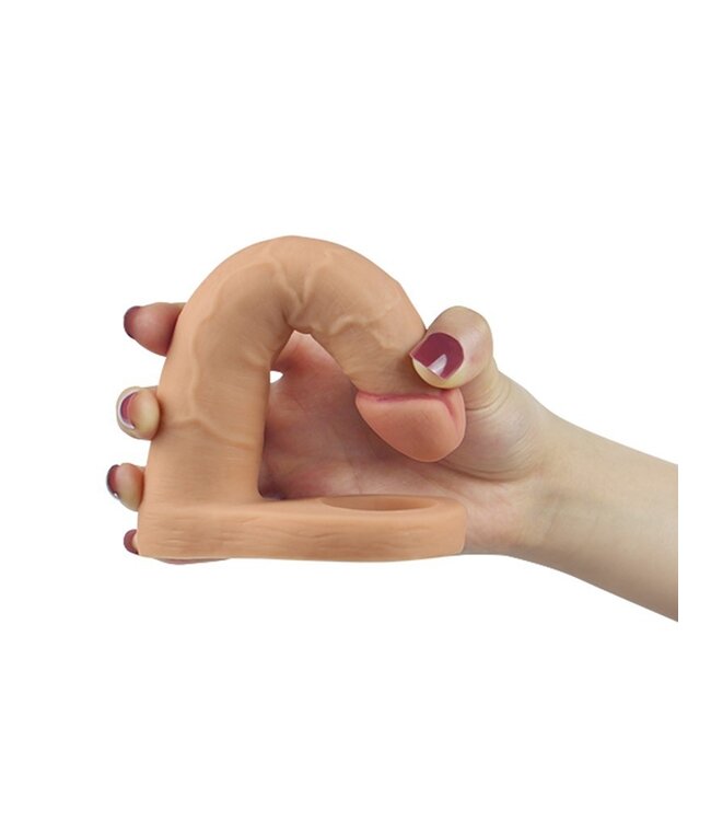Rimba LoveToy - The Ultra Soft Double Vibrerende Dildo 16 cm - Nude