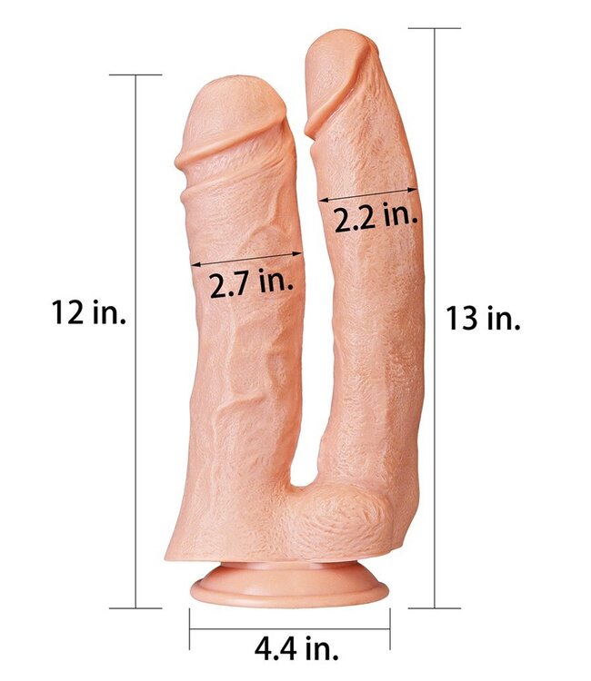 Rimba LoveToy - Realistic Mega Double Dildo 30 cm - Nude