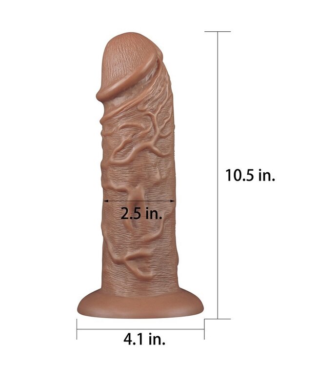Rimba LoveToy - Realistic Chubby Dildo 27 cm - Bruin