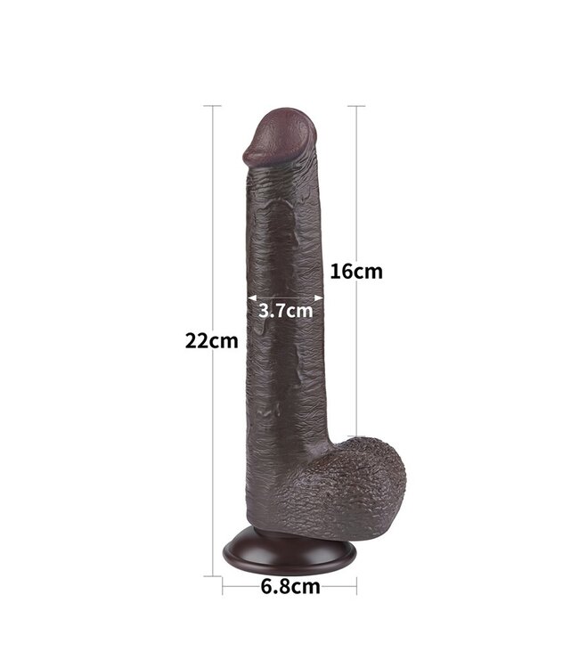 Rimba LoveToy - Sliding Skin Dildo 22.8 cm - Zwart