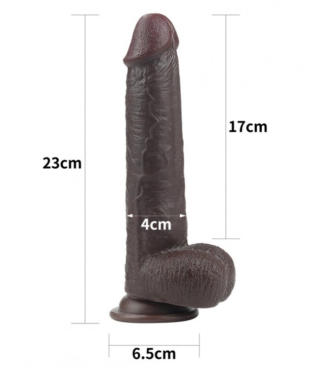 Rimba LoveToy - Sliding Skin Dildo 23 cm - Zwart