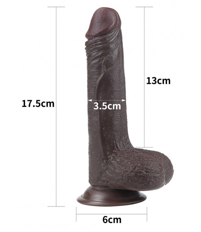 Rimba LoveToy - Sliding Skin Dildo 17.5 cm - Zwart