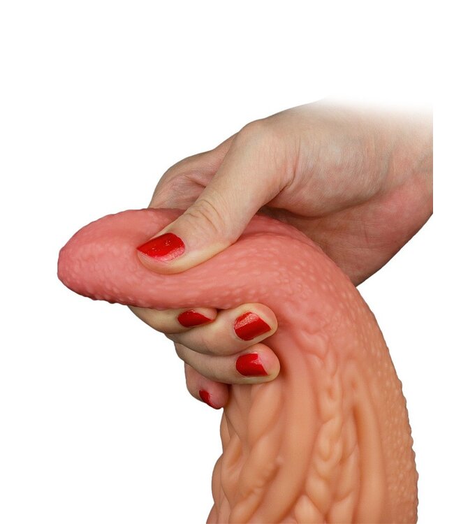 Rimba LoveToy - Dildo met Tong 25.4 cm - Nude/Bruin