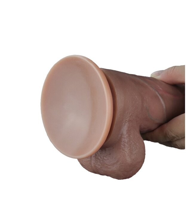 Rimba LoveToy - Dual Layered Siliconen Dildo 26.5 cm (Ø 4.8 cm) - Bruin