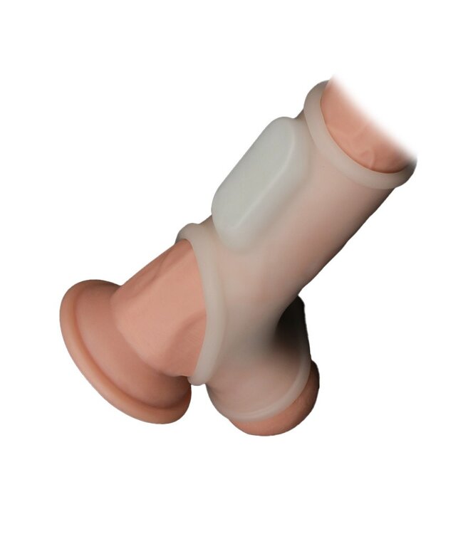 Rimba LoveToy - Silk Knights Ring - Vibrerende Penis Sleeve - Wit
