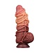 Rimba LoveToy - Extreme Dildo met Touw Motief 24 cm - Bruin & Nude