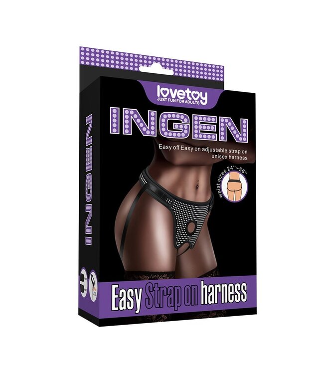 Rimba LoveToy - Easy Strap-on Harnas (zonder dildo) - Zwart & Wit