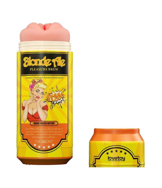 Rimba LoveToy - Pleasure Brew Blonde Ale Vagina Masturbator - Nude & Geel