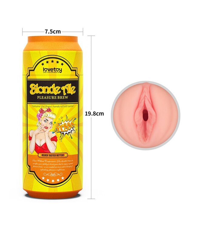 Rimba LoveToy - Pleasure Brew Blonde Ale Vagina Masturbator - Nude & Geel