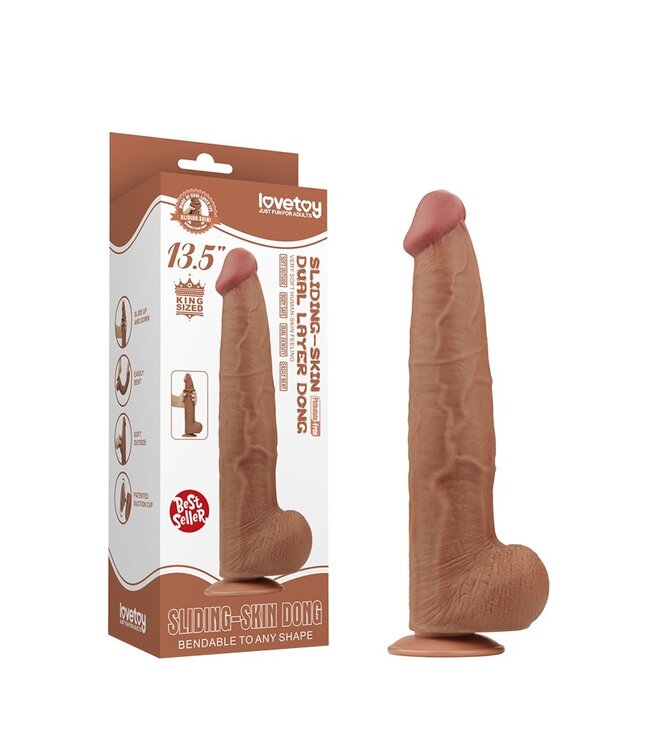 Rimba LoveToy - Sliding Skin Dildo 34 cm - Brown