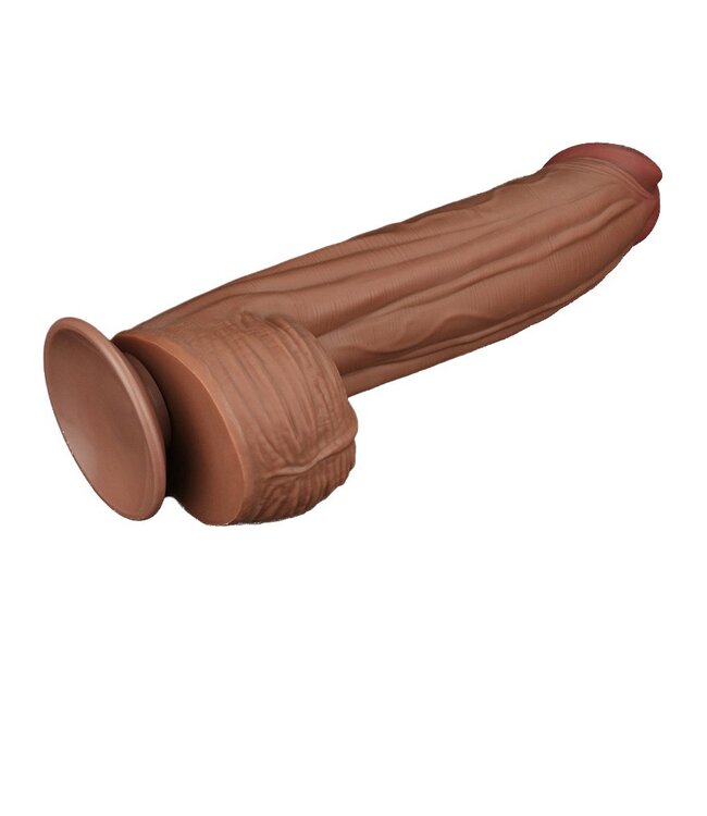 Rimba LoveToy - Sliding Skin Dildo 31 cm - Bruin