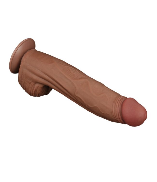 Rimba LoveToy - Sliding Skin Dildo 31 cm - Bruin
