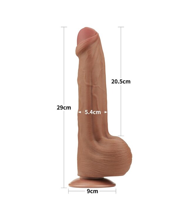 Rimba LoveToy - Sliding Skin Dildo 29 cm - Bruin