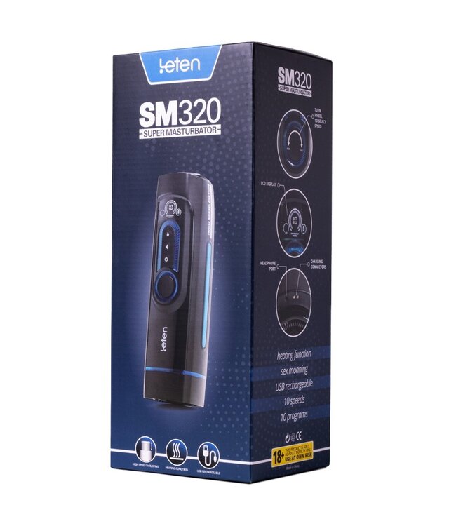 Rimba Leten - SM 320 - Automatische Masturbator met Verwarmings-, Stoot- en Kreunfunctie
