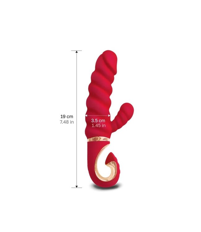 Rimba Gvibe - GCandy Mini - Geribbelde Rabbit Vibrator - Rood