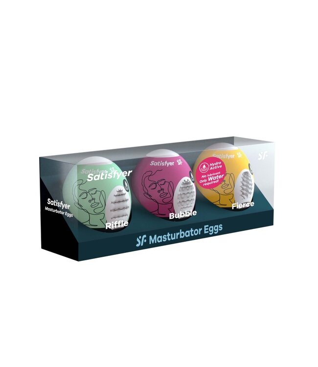 Rimba Satisfyer - Masturbator Ei Set (3 stuks) - Riffle, Bubble, Fierce