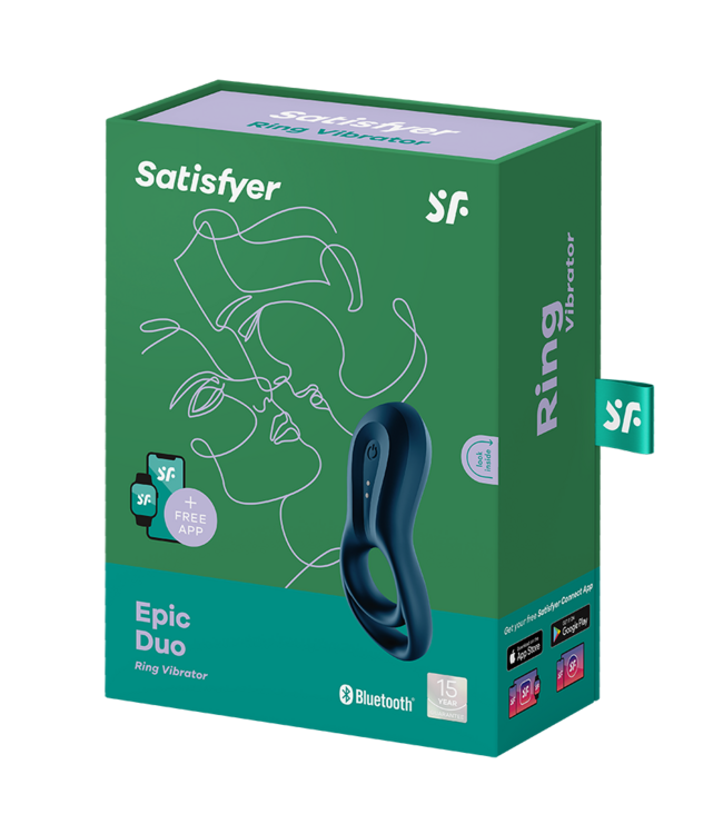 Rimba Satisfyer - Epic Duo - Cockring Vibrator - Blauw