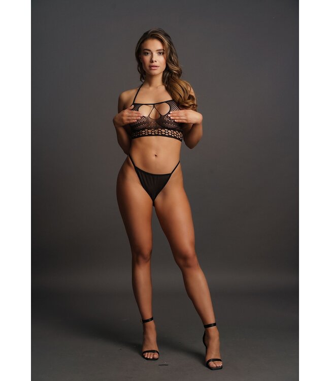 Le Desir Strappy Halter Top zwart