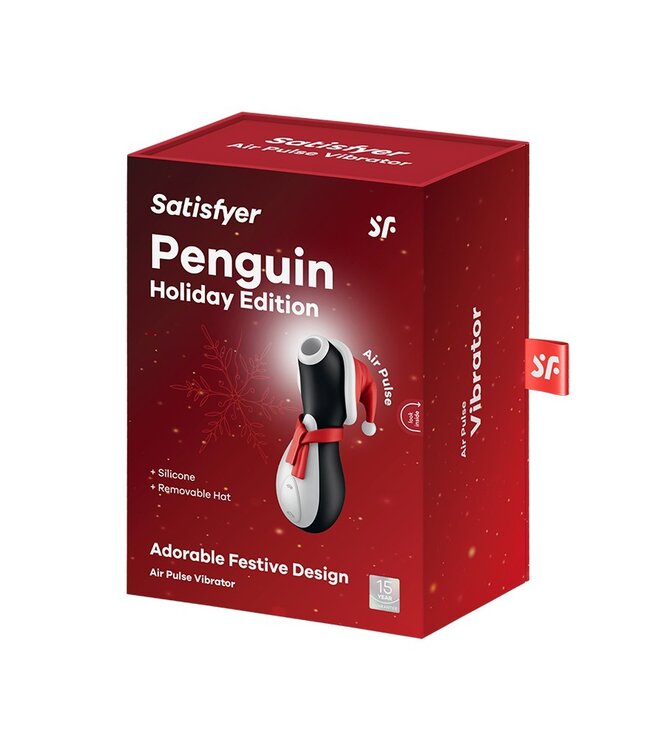 Rimba Satisfyer - Pinguïn Holiday Edition - Luchtdruk Stimulator - Zwart, Rood & Wit