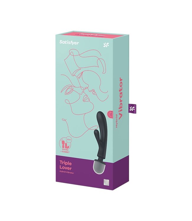Rimba Satisfyer - Triple Lover - 2-in-1 Wand and Rabbit Vibrator - Grey