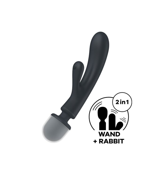 Rimba Satisfyer - Triple Lover - 2-in-1 Wand and Rabbit Vibrator - Grey