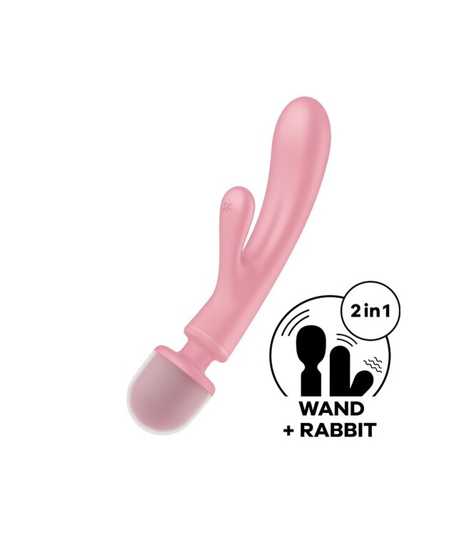Rimba Satisfyer - Triple Lover - 2-in-1 Wand and Rabbit Vibrator - Pink