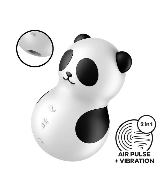 Rimba Satisfyer - Pocket Panda - Dubbele Air Pulse Vibrator - Zwart/Wit