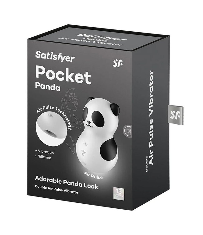 Rimba Satisfyer - Pocket Panda - Dubbele Air Pulse Vibrator - Zwart/Wit