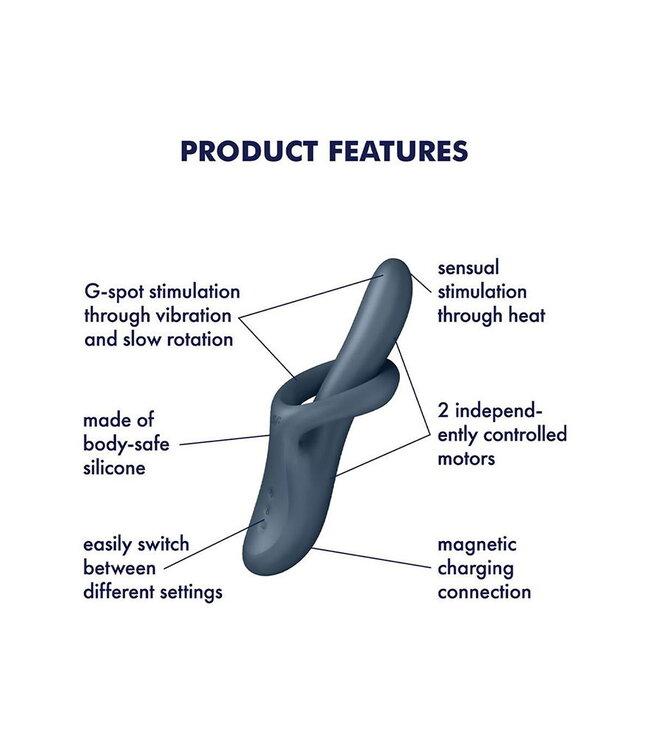 Rimba Satisfyer - Heat Flex 4 - Verwarmende Rabbit Vibrator - Grijs