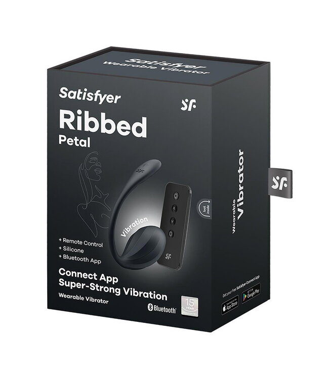 Rimba Satisfyer - Ribbed Petal - Draagbare Vibrator (met app-bediening) - Zwart