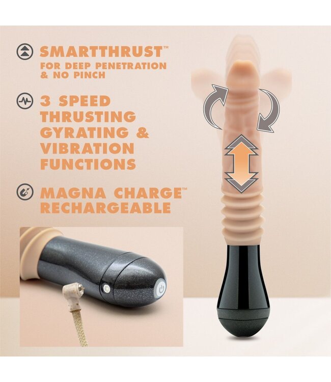 Dr Skin Dr. Skin Silicone - Dr. Knight - Stotende en Vibrerende Dildo - Beige