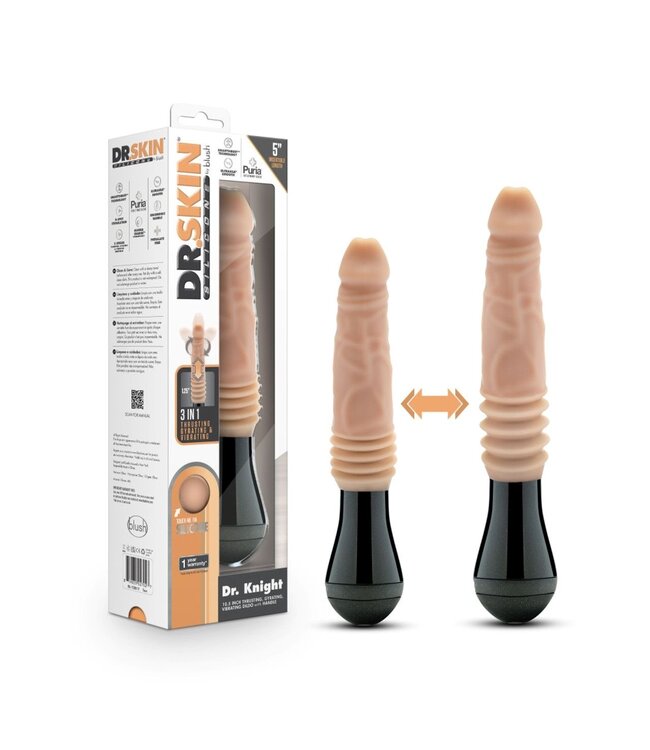 Dr Skin Dr. Skin Silicone - Dr. Knight - Stotende en Vibrerende Dildo - Beige