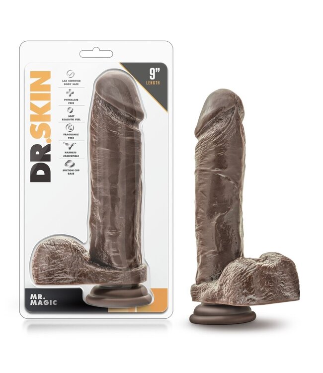Dr Skin Dr. Skin - Mr. Magic - 9 inch Dildo with Suction Cup - Chocolate