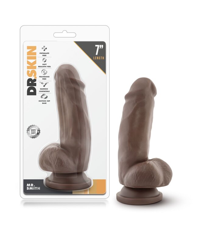 Dr Skin Dr. Skin - Mr. Smith Dildo Met Zuignap 19 cm - Chocolate
