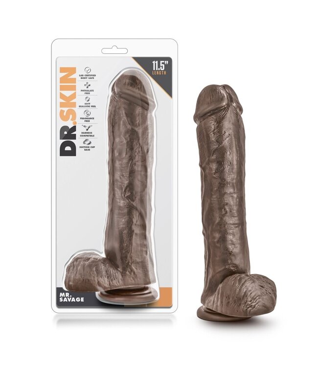 Dr Skin Dr. Skin - Mr. Savage Dildo Met Zuignap 29 cm - Chocolate