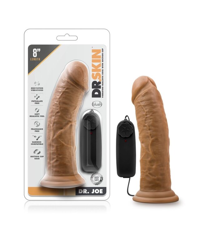Dr Skin Dr. Skin - Dr. Joe Vibrator Met Zuignap 20 cm - Mocha