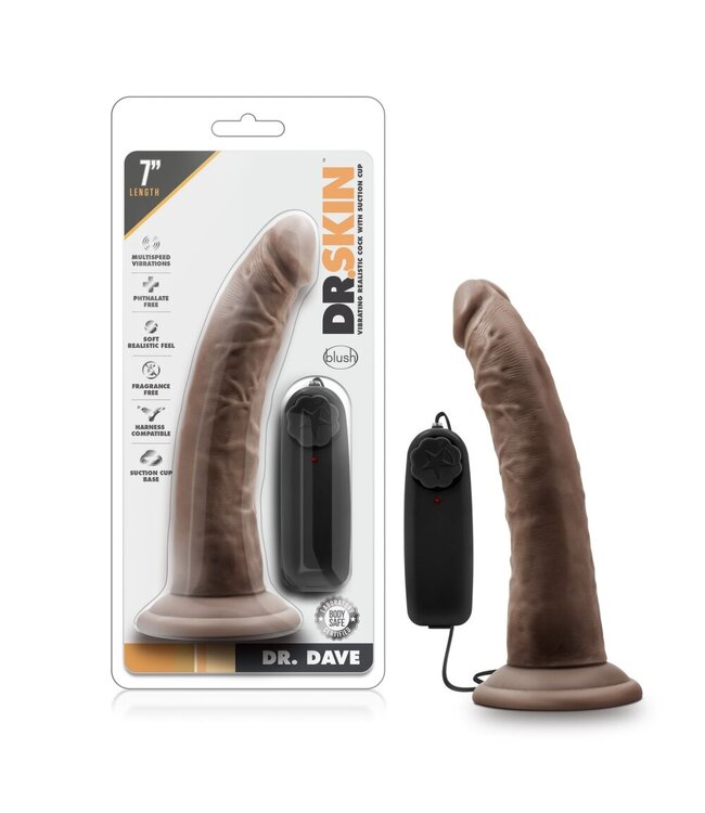 Dr Skin Dr. Skin - Dr. Dave Vibrator Met Zuignap - Chocolate