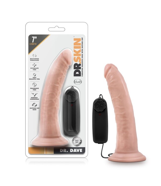 Dr Skin Dr. Skin - Dr. Dave Vibrator Met Zuignap - Vanilla