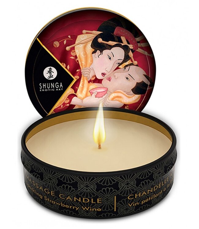 Rimba Shunga - Mini Massagekaars - Sparkling Strawberry Wine - 30 ml