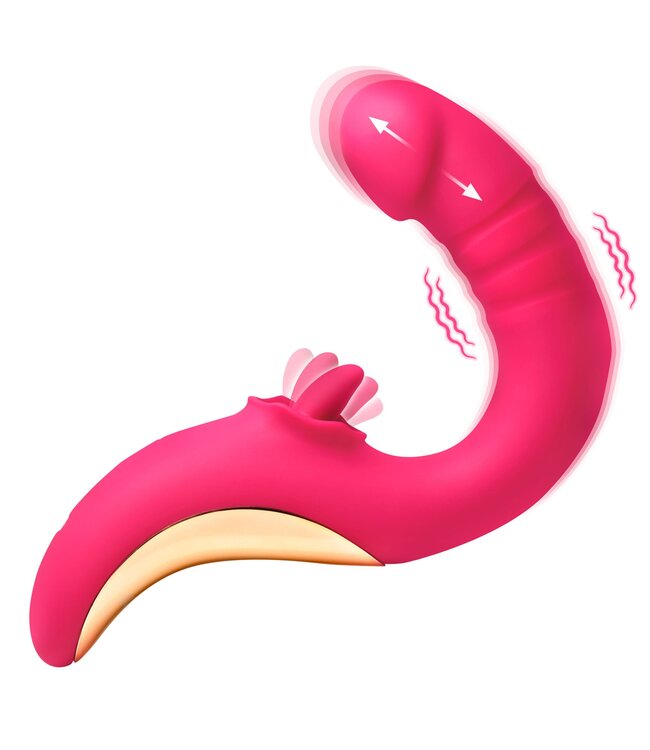 XR Brands XR Brands - Tease & Please Likkende & Stotende Vibrator - Roze