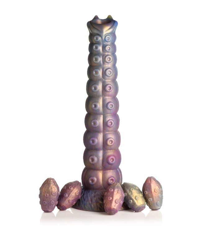 XR Brands Creature Cocks - Deep Invader Tentacle Ovipositor Siliconen Dildo met Eitje