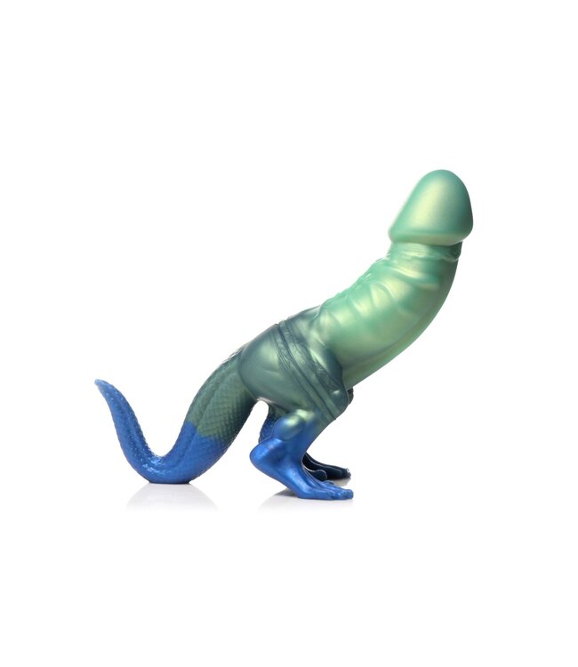 XR Brands XR Brands - Jurassic Cock Dinosaurus Dildo - Groen & Blauw