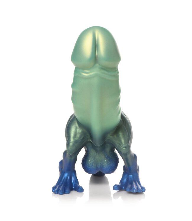 XR Brands XR Brands - Jurassic Cock Dinosaurus Dildo - Groen & Blauw