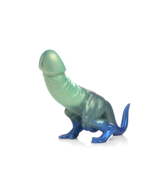 XR Brands XR Brands - Jurassic Cock Dinosaurus Dildo - Groen & Blauw