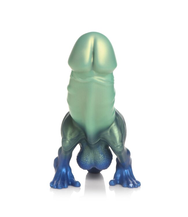 XR Brands XR Brands - Jurassic Cock Dinosaurus Dildo - Groen & Blauw