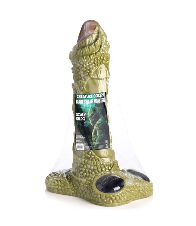 XR Brands XR Brands - Reusachtig Geschubd Moerasmonster Dildo - Groen