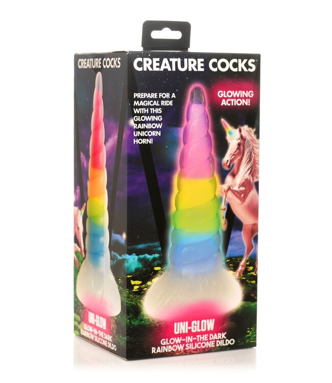 XR Brands XR Brands - Lichtgevende Regenboog Siliconen Dildo