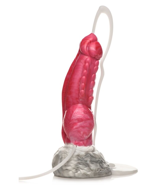 XR Brands XR Brands - Resurrector Phoenix Spuitende Siliconen Dildo - Rood/Wit