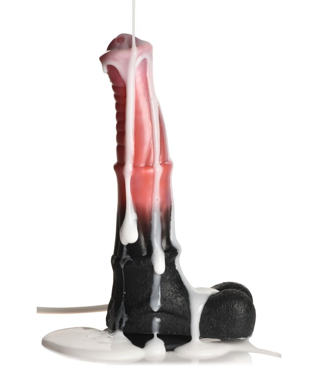 XR Brands Creature Cocks - Centaur Explosie Spuitende Siliconen Dildo - Zwart/Rood