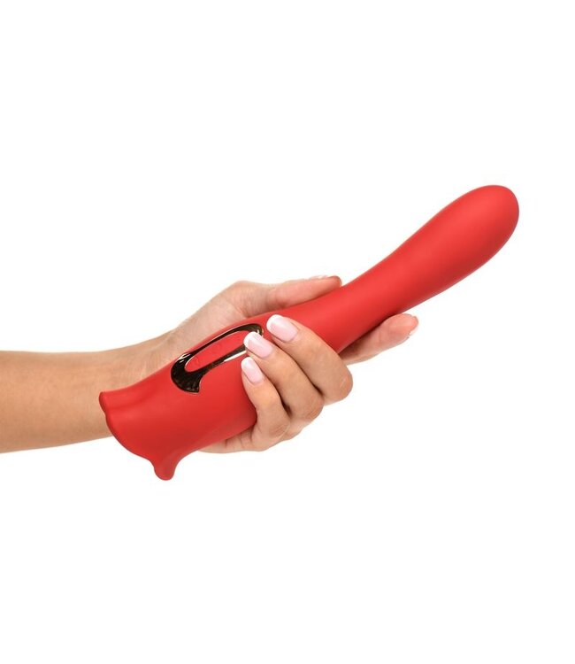 XR Brands Lickgasm Dubbelzijdige Kus Vibrator - Rood